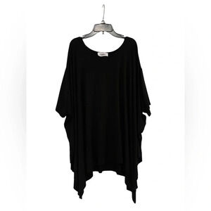 P. CILL Butter Soft Side Slit Cape Top Black Sz S/M